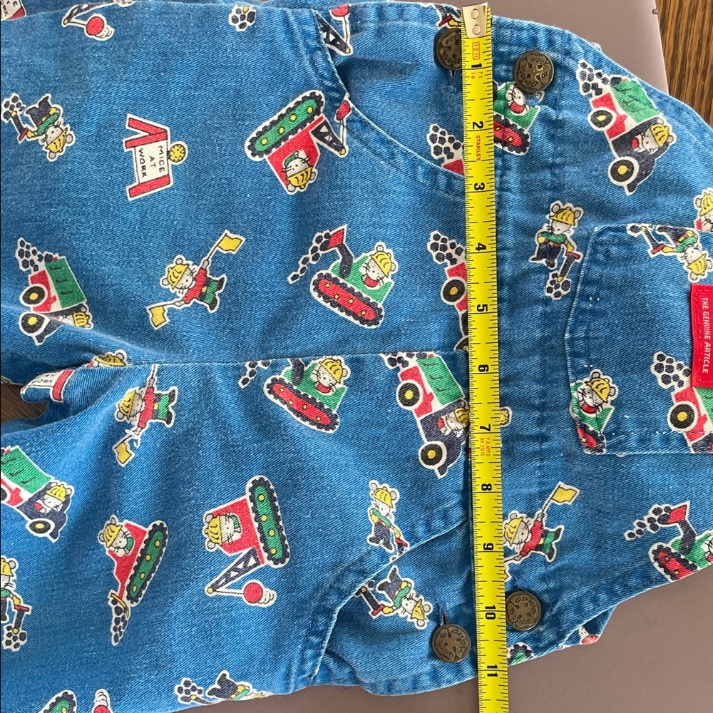 Vintage OshKosh B'gosh Blue Kids Overalls "Mice at work" - Picture 7 of 11